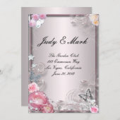 ピンクフローラと結婚蝶のメニューカード メニュー (正面/裏面)