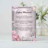 ピンクフローラと蝶の安全対策 エンクロージャーカード (スタンド正面)