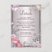 ピンクフローラと蝶結婚の詳細 エンクロージャーカード (正面)