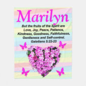 ピンクフローラのスピリットの毛布カスタムの果実 フリースブランケット (正面)