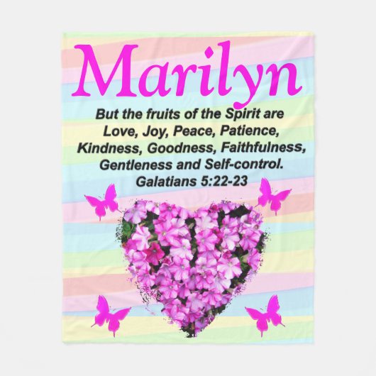 ピンクフローラのスピリットの毛布カスタムの果実 フリースブランケット (正面)