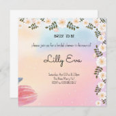 ピンクフローラのブライダルシャワー招待状 招待状 (正面/裏面)