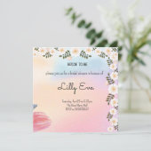 ピンクフローラのブライダルシャワー招待状 招待状 (スタンド正面)