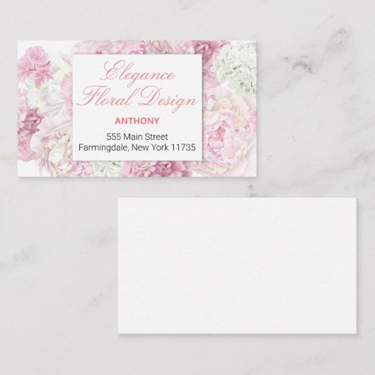 ピンクフローラの名刺 名刺 (正面/裏面)