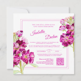 ピンクフローラの水色ライブストリームのQRコード 招待状