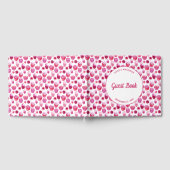 ピンクフローラの水色結婚の花 ゲストブック (全面)