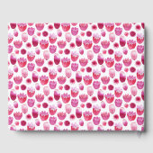 ピンクフローラの水色結婚の花 ゲストブック (裏面)