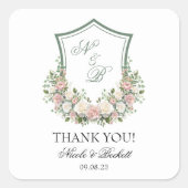 ピンクフローラの紋章 スクエアシール (正面)