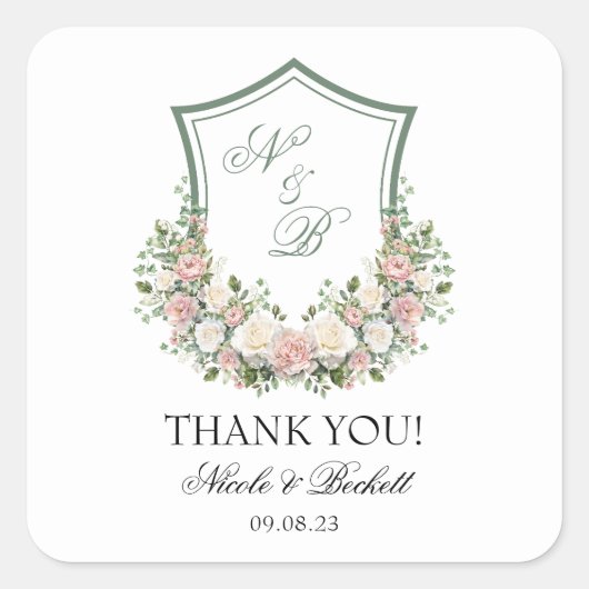 ピンクフローラの紋章 スクエアシール (正面)