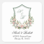 ピンクフローラの紋章 スクエアシール (正面)