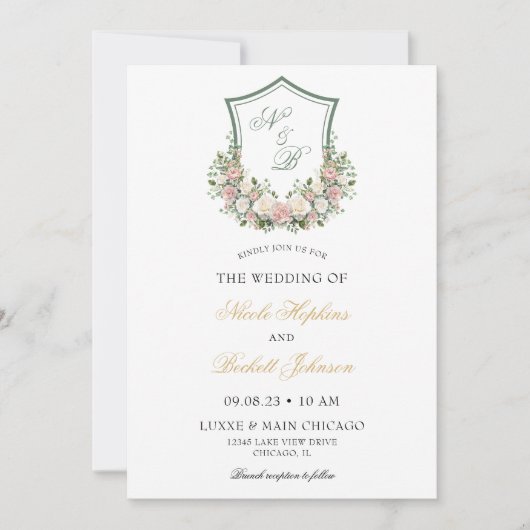 ピンクフローラの紋章 招待状 (正面)