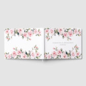 ピンクフローラの結婚水色 ゲストブック (全面)