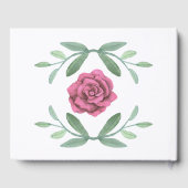 ピンクフローラの緑結婚の葉 ゲストブック (裏面)