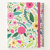 ピンクフローラの英語のノートカラフルカバー ノートブック (裏面)