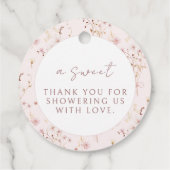 ピンクフローラの野花の赤ちゃん女の子がシャワ感謝していーユー フェイバータグ (裏面)