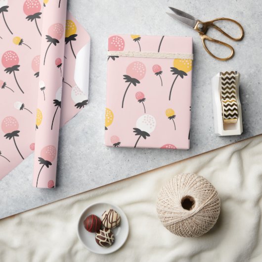 ピンクフローラの願い ラッピングペーパー (クラフト)