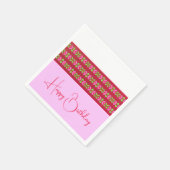 ピンクフローラアクセントエレガント スタンダードカクテルナプキン (角)