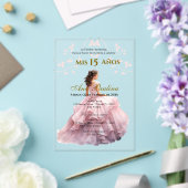 ピンクフローラアクリルキンセアニラスペインの招待状 アクリル招待状 (インサイチュ (ウェディング))