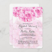 ピンクフローラアジサイブライダルシャワー招待状 招待状 (正面/裏面)