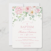 ピンクフローラアジサイ植物学開花バプテスマ 招待状 (正面)