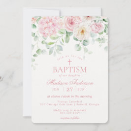 ピンクフローラアジサイ植物学開花バプテスマ 招待状