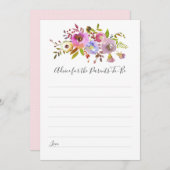 ピンクフローラアドバイス：親になるシャワーゲーム 招待状 (正面/裏面)