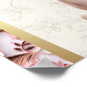 ピンクフローラアナンドKaraj Sikh結婚のウェルカムサイン ポスター (角)