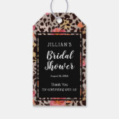 ピンクフローラアニマルプリントブライダルシャワーありがとう ギフトタグ (正面)