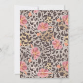ピンクフローラアニマルプリントブライダルシャワー招待状 (裏面)