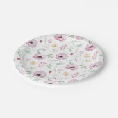 ピンクフローラアネモンブライダルシャワー ペーパープレート (アングル)