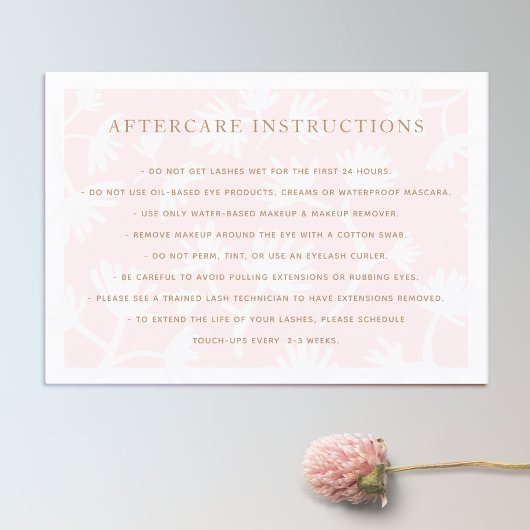 ピンクフローラアフターケアfor Lash Extensionsサロン 名刺