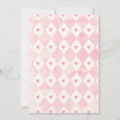 ピンクフローラアリスインワンダーランド誕生日ティーパーティー 招待状 (裏面)