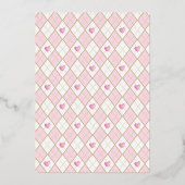 ピンクフローラアリスinワンダーランド赤ちゃんシャワーティー 箔招待状 (裏面)