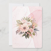 ピンクフローラアルコールインクアーチウェディングシャワー 招待状 (裏面)