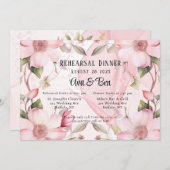 ピンクフローラアルコールインクリハーサルディナー 招待状 (正面/裏面)