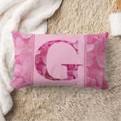 ピンクフローラアルファベット文字"G"腰枕 ランバークッション (ブランケット)