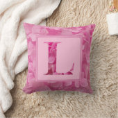 ピンクフローラアルファベット文字「L」装飾用クッション クッション (ブランケット)