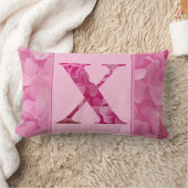 ピンクフローラアルファベット文字"X"腰枕 ランバークッション (ブランケット)
