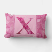 ピンクフローラアルファベット文字"X"腰枕 ランバークッション (正面)