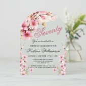 ピンクフローラアーチエレガンス70thバースデーパーティー 招待状 (スタンド正面)