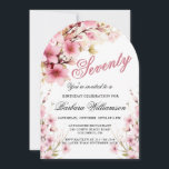 ピンクフローラアーチエレガンス70thバースデーパーティー 招待状<br><div class="desc">手の水色の混合野花と美しく優しいエレガントフローラのアーチの招待とスタイルでフェミニンこの特別な70番目の絵を描誕生祝いを始める。すべての文字パーソナライズされたは、名誉の年齢のゲストを含むあなたのパーティーのためになることができる。特別な要もし求やデザインサポートが必要な場合は、チャットを送信するだけで、私たちはサポートを喜んで喜ぶ。</div>