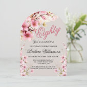 ピンクフローラアーチエレガンス80thバースデーパーティー 招待状 (スタンド正面)