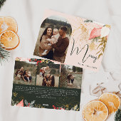 ピンクフローラアーチオメリーフォーフォトホリデーカード シーズンカード