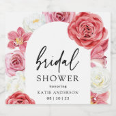 ピンクフローラアーチサマーブライダルシャワー スパークリングワインラベル (シングルラベル)