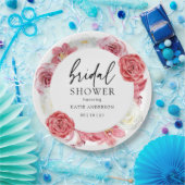 ピンクフローラアーチサマーブライダルシャワー ペーパープレート (パーティー)