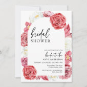 ピンクフローラアーチサマーブライダルシャワー 招待状 (正面)