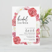 ピンクフローラアーチサマーブライダルシャワー 招待状 (スタンド正面)