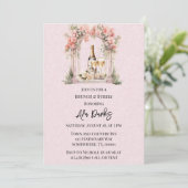 ピンクフローラアーチシャンペーンブランチ&バブリー 招待状 (スタンド正面)