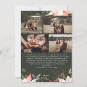 ピンクフローラアーチハッピーホリデーズファイブフォト シーズンカード (裏面)