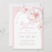 ピンクフローラアーチブライダルシャワー招待 招待状 (正面)